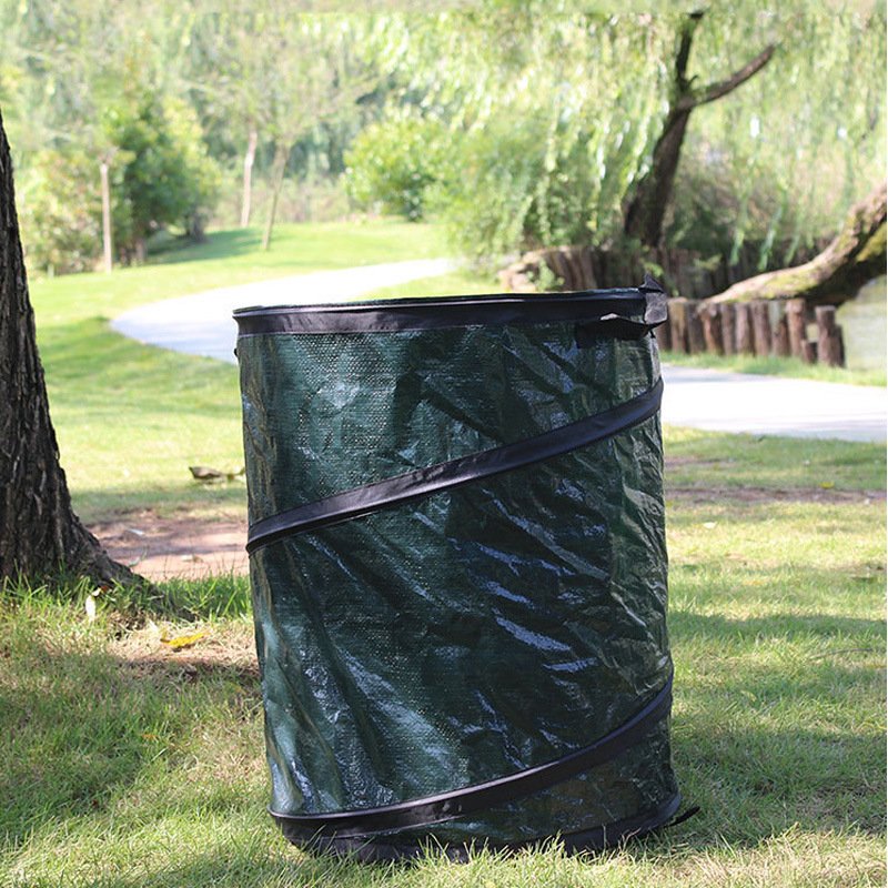 Portable Pop up Trash Bin 22-Gallon Capacity Folding Leaf Bag Portable Pop up Trash Bin 22-Gallon Capacity Folding Leaf Bag