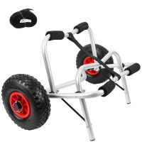 Foldable Kayak Canoe Boat Carrier Cart Trailer Trolley 176lbs Transport Cart for Paddleboard - Silver