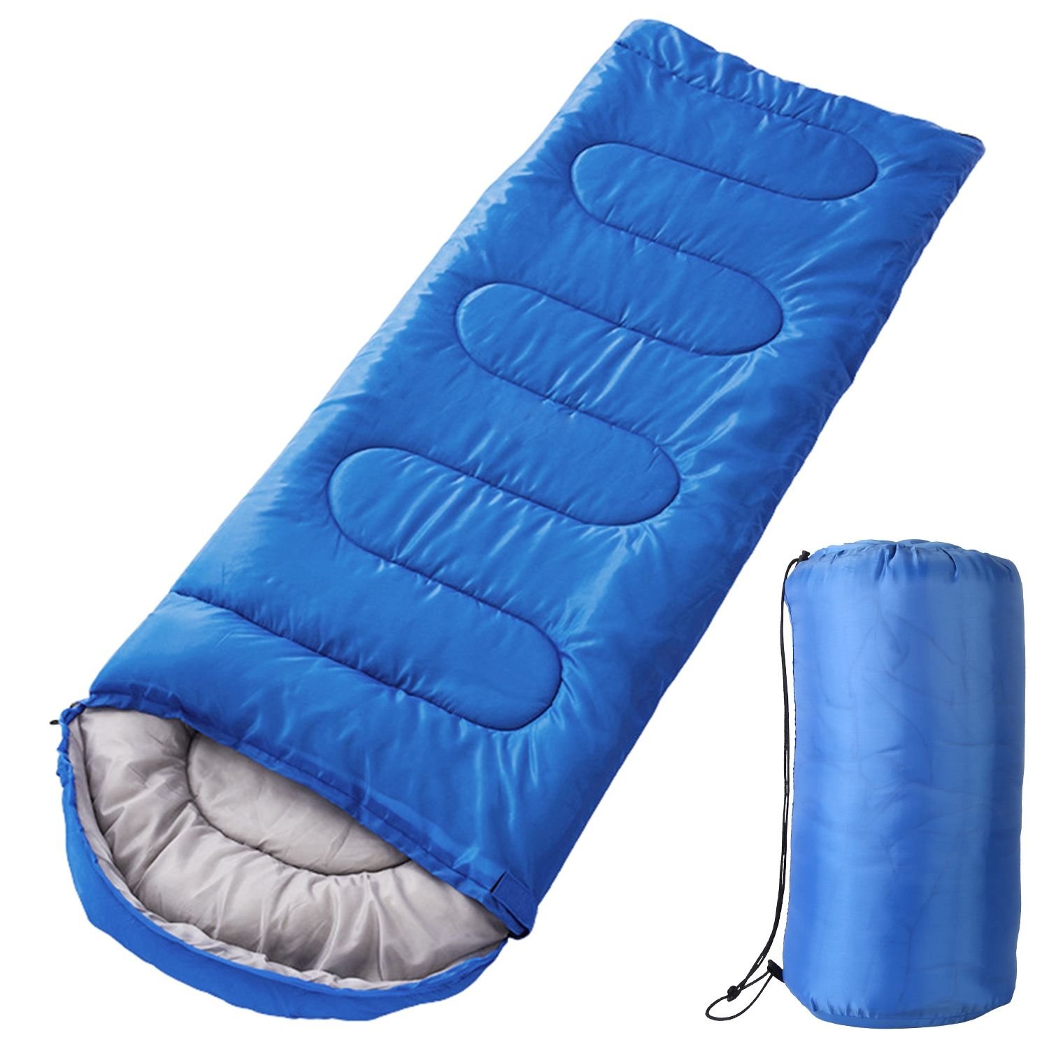 Camping Sleeping Bags for Adults Teens Moisture-Proof Hiking Sleep Bag with Carry Bag for Spring Autumn Winter Seasons - Royal Blue Camping Sleeping Bags for Adults Teens Moisture-Proof Hiking Sleep Bag with Carry Bag for Spring Autumn Winter Seasons - Royal Blue