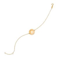 14k Yellow Gold 7 inch Bracelet with Compass - 7 inches