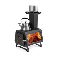 Portable Stove Fire Pit for Outdoor Camping Hiking Traveling - Black - Style B