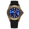 Revue Thommen Men's 'Diver' Blue Dial Black Rubber Gunmetal Automatic Watch 17571.2885 - Default Title