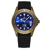 Revue Thommen Men's 'Diver' Blue Dial Black Rubber Gunmetal Automatic Watch 17571.2885 - Default Title
