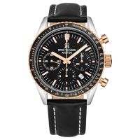 Revue Thommen 17000.6557 Men's 'Aviator' Black Dial Two-Tone Chronograph Automatic Watch - Default Title