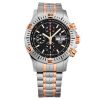 Revue Thommen 16071.6159 Men's 'Air speed' Black Dial Chronograph Day-Date Two-Tone Swiss Automatic Watch - Default Title