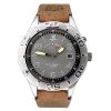 Field & Stream F118GGSB Men's Grey Dial Brown Leather Band Date Watch - Default Title