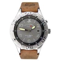 Field & Stream F118GGSB Men's Grey Dial Brown Leather Band Date Watch - Default Title