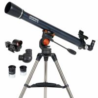 Celestron - AstroMaster 70AZ Telescope - Refractor Telescope - Fully Coated Glass Optics - Adjustable Height Tripod â€“ Bonus Astronomy Software Packa