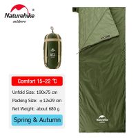 Naturehike lw180 Sleeping Bag Ultralight Cotton Sleeping Bag Spring Summer Sleeping Bag Outdoor Hiking Camping Sleeping Bag - Green - 190x75 cm