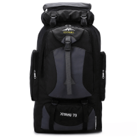 70L Hiking Camping Backpack, Hunting Climbing Backpack for Outdoor, Backpack Water Resistant, Tactical Backpack - Black