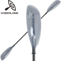 Kayak Paddle with Fiberglass Shaft and PP Blade, Floating Kayaking Oars, Adjustable 230-240 cm/ 90.5-94.5 Inches - Transparent