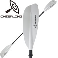 Kayak Paddle with Fiberglass Shaft and PP Blade, Floating Kayaking Oars, Adjustable 230-240 cm/ 90.5-94.5 Inches - White
