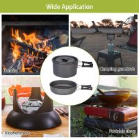 12Pcs Camping Cookware Set Camping Stove Aluminum Pot Pans Kit for Hiking Picnic Outdoor with Cup Fork Spoon Knife - Grey