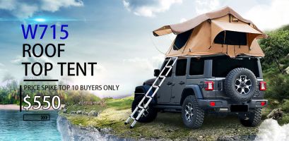 the roof tent with 280TC 2000 waterproof lattice cloth for using as a Camping Necessity A Mobile Home - as picture