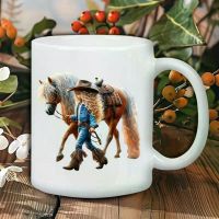 1 pc 11 Oz, A Girl And Horse Ceramic Coffee Mug