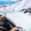 Car Windshield Snow Cover Windproof Magnetic Car Windscreen Cover Frost Ice Protection with Side Mirror Protector 5 Magnets for Most Vehicles - Silver