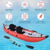 Inflatable Kayak Set with Paddle & Air Pump, Portable Recreational Touring Kayak Foldable Fishing Touring Kayaks, Deluxe Extended Version Tandem 2 Per