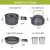 12Pcs Camping Cookware Set Camping Stove Aluminum Pot Pans Kit for Hiking Picnic Outdoor with Cup Fork Spoon Knife - Grey