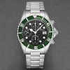 Revue Thommen Men's 17571.6134 'Divers' Black Dial Green Bezel Chronograph Automatic Watch - Default Title