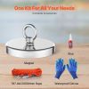 1300 LBS Strong Fishing Magnet Kit Single Sided Pull Force and Rope Carabiner - Default