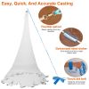 Fishing Cast Net Bait Trap Easy Throw Heavy Duty Hand Cast Net with Chain Sinker Bottom Spread - 6FT