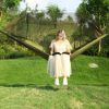 600lbs Load 2 Persons Hammock with Mosquito Net Outdoor Hiking Camping Hommock Portable Nylon Swing Hanging Bed - Green