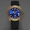 Revue Thommen Men's 'Diver' Blue Dial Black Rubber Gunmetal Automatic Watch 17571.2885 - Default Title
