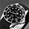 Revue Thommen 17571.2837 Men's 'Diver' Black Dial Rubber Strap Swiss Automatic Watch - Default Title