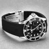 Revue Thommen 17571.2837 Men's 'Diver' Black Dial Rubber Strap Swiss Automatic Watch - Default Title