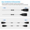 2Pcs Kayak Paddles Aluminum Alloy Detachable Canoe Paddle Boat Oars for Kayaking Boating Oar Fishing - Black