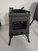 1 Portable Folding Wood Stove, Suitable for Camping and Outdoor Barbecue - Durable Iron, No Need to Light Fire - BK