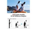 Kayak Paddle with Fiberglass Shaft and PP Blade, Floating Kayaking Oars, Adjustable 230-240 cm/ 90.5-94.5 Inches - White