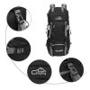 60L Waterproof Foldable Backpack Camping Bag with Rain Cover Black YF