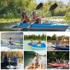 2Pcs Kayak Paddles Aluminum Alloy Detachable Canoe Paddle Boat Oars for Kayaking Boating Oar Fishing - Black