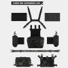 Chest Rig-Tactical Chest Rig Molle Modular Micro Fight Chest Rigs Adjustable&Detachable with 5.56/7.62 Magazine Pouch - BK CP