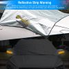 Car Windshield Snow Cover Windproof Magnetic Car Windscreen Cover Frost Ice Protection with Side Mirror Protector 5 Magnets for Most Vehicles - Silver
