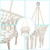 Tassel Cotton Hanging Rope Hammock Chair Swing Round Indoor Outdoor Home Garden Patio - Beige