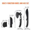 Hunting Knife and Hatchet Axe Combo Set Sheath Fixed Blade Knife Camping - Default