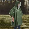 Emergency Rain Poncho Weather Proof Outdoor Survival Camping Gear - Orange & Green - Camping supplies