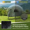 1-Person Folding Camping Tent with Sunshade and Air Mattress - Green