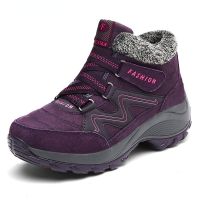 Winter Women's Snow Boots. Increased Velvet Warm Low Ankle Outdoor Sports Hiking Boots (Color: Purple, size: 38)