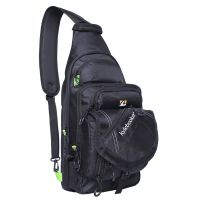 Fishing Sling Pack-Crossbody Gear Storage Shoulder Bag (Color: Black with Green)