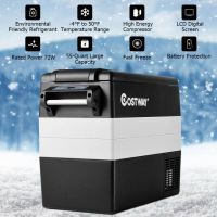 55 Quarts Portable Electric Car Refrigerator (Color: sliver)
