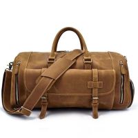 The Bard Weekender | Handmade Leather Duffle Bag (Color: Brown)