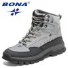 BONA 2022 New Designers High-Top Mens Hiking Soft Leather Wear-Resistant Non-Slip Snow Shoes