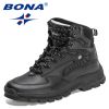 BONA 2022 New Designers High-Top Mens Hiking Soft Leather Wear-Resistant Non-Slip Snow Shoes